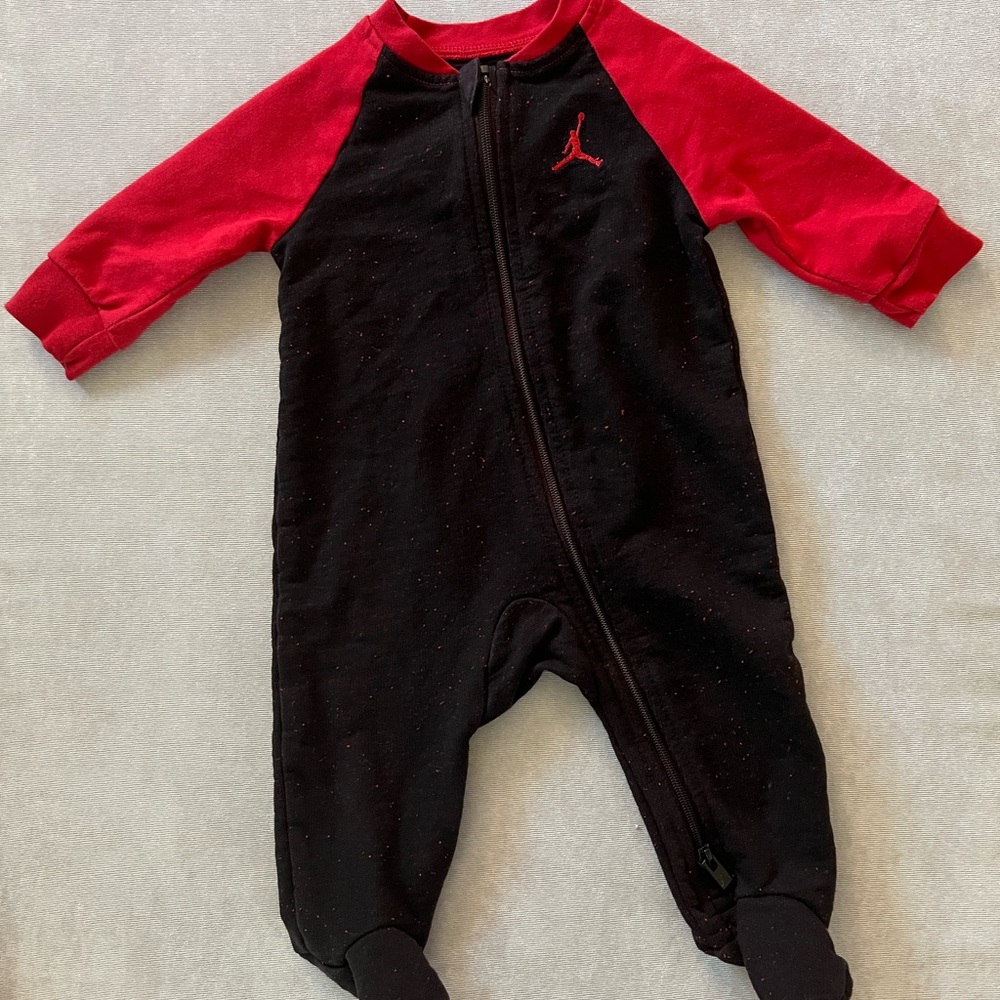 Jordan Infant Red and Black Footed One Piece